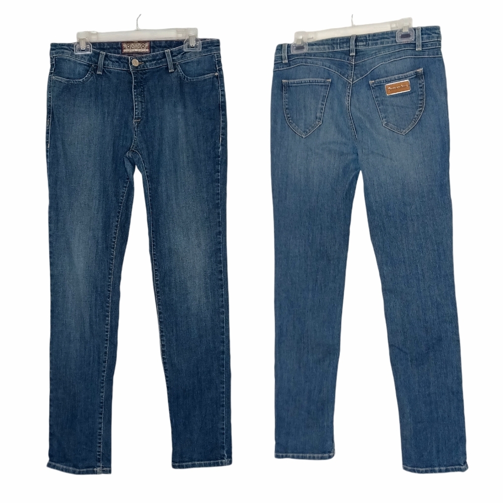 Trussardi City Fantasy Straight Leg Midrise Italian Jeans Women's Sz US 10